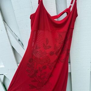 SHEIN Red Backless Dress